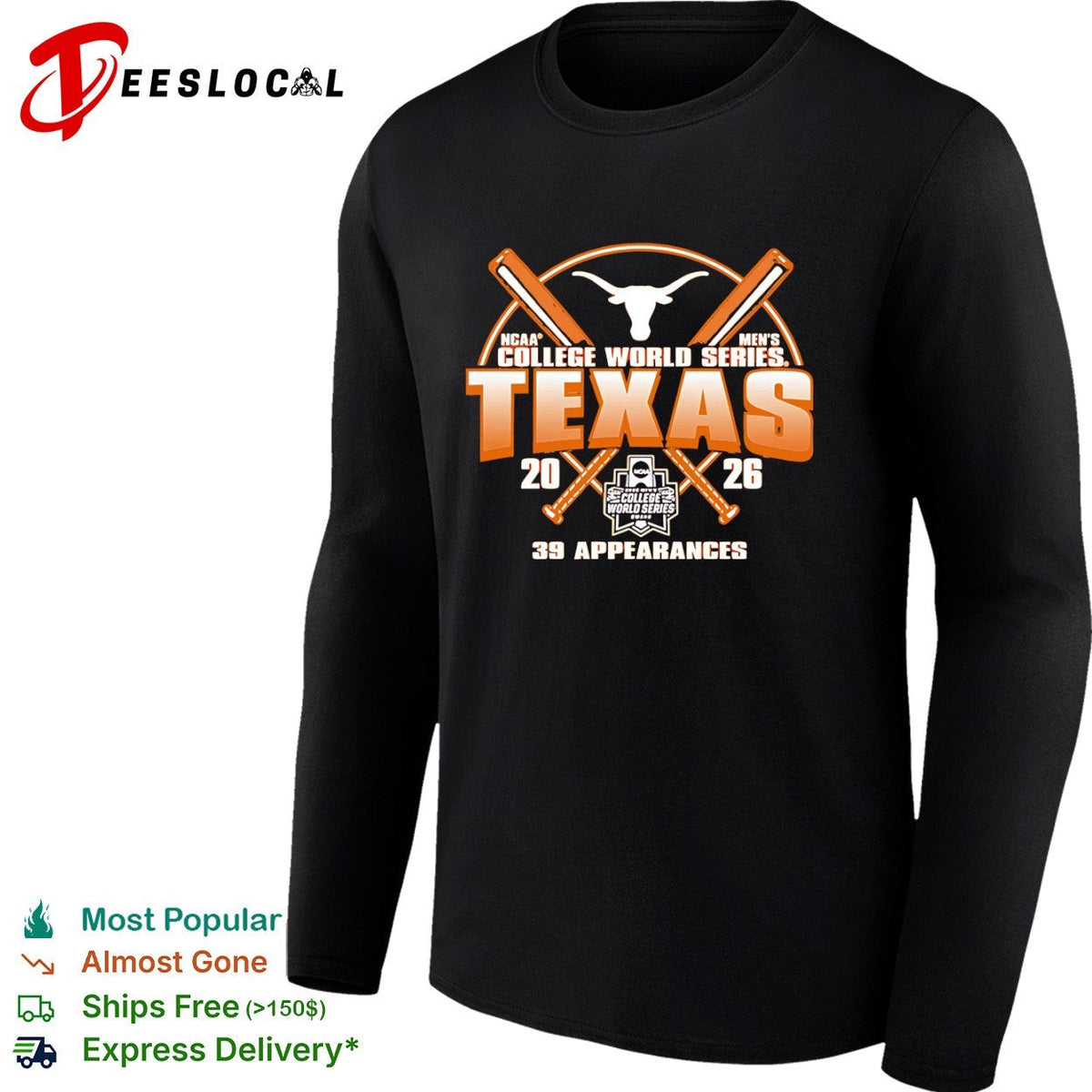 Texas Longhorns NCAA College World Series 39 2026 shirt Unisex