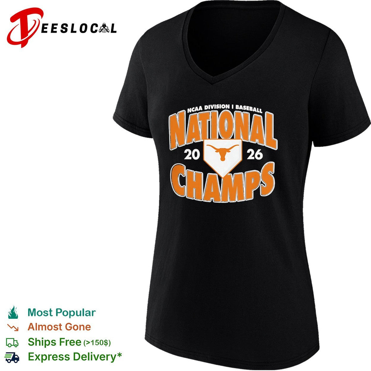 Texas Longhorns NCAA Division I Baseball National Champs 2026 shirt Unisex