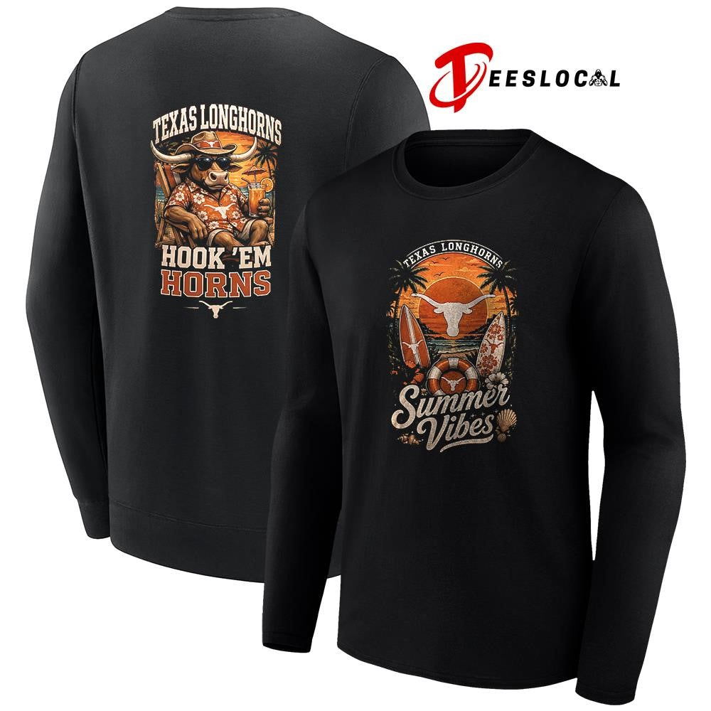 Texas Longhorns NCAA Summer Vibes hook ’em horns mascot shirt Unisex