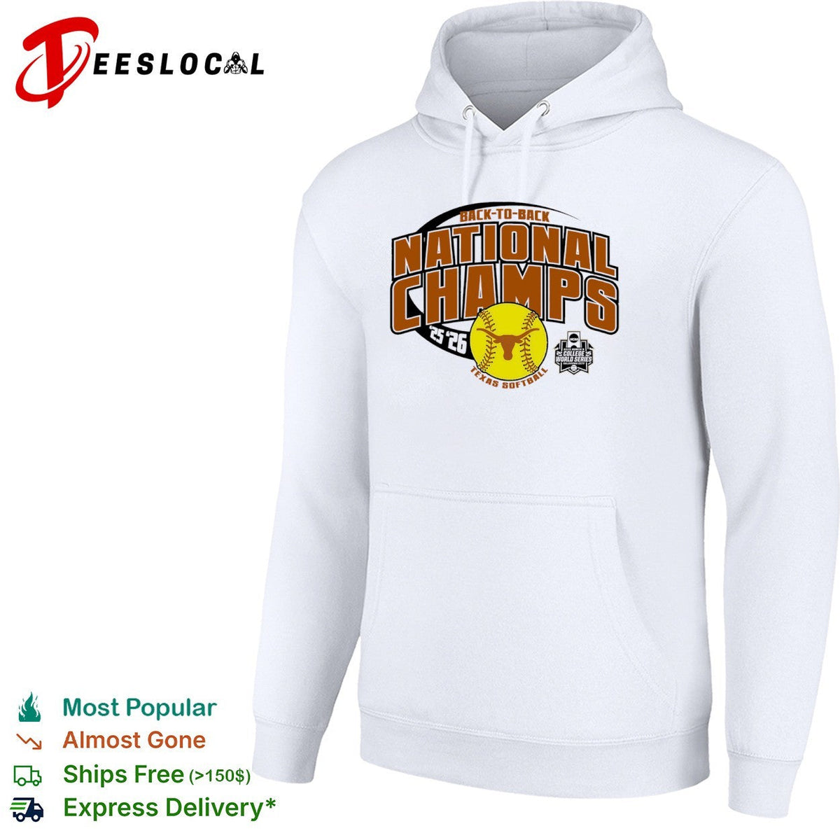 Texas Longhorns Softball Back to Back National Champs 2026 NCAA World Series shirt Unisex