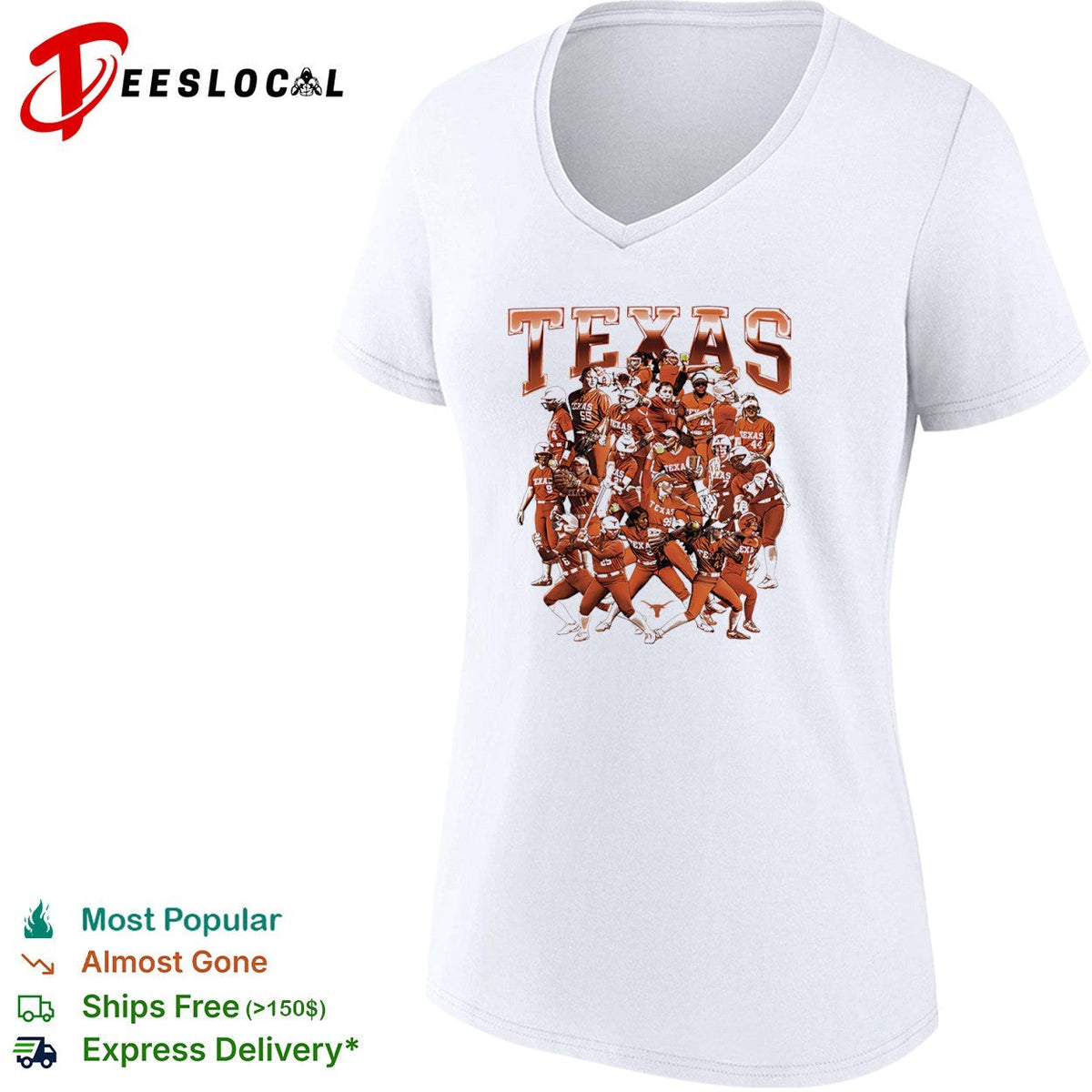 Texas Longhorns Softball Team NCAA Players Collage shirt Unisex