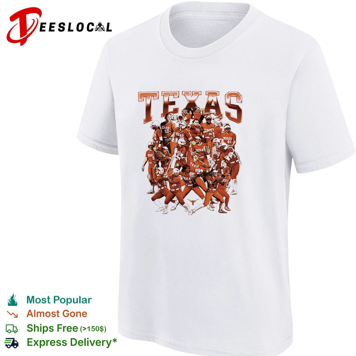 Texas Longhorns Softball Team NCAA Players Collage shirt Unisex