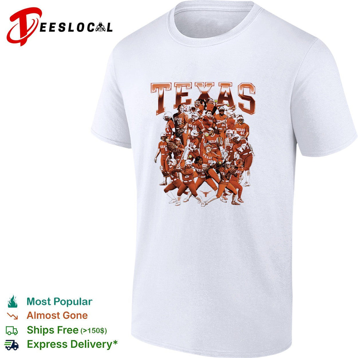 Texas Longhorns Softball Team NCAA Players Collage shirt Unisex