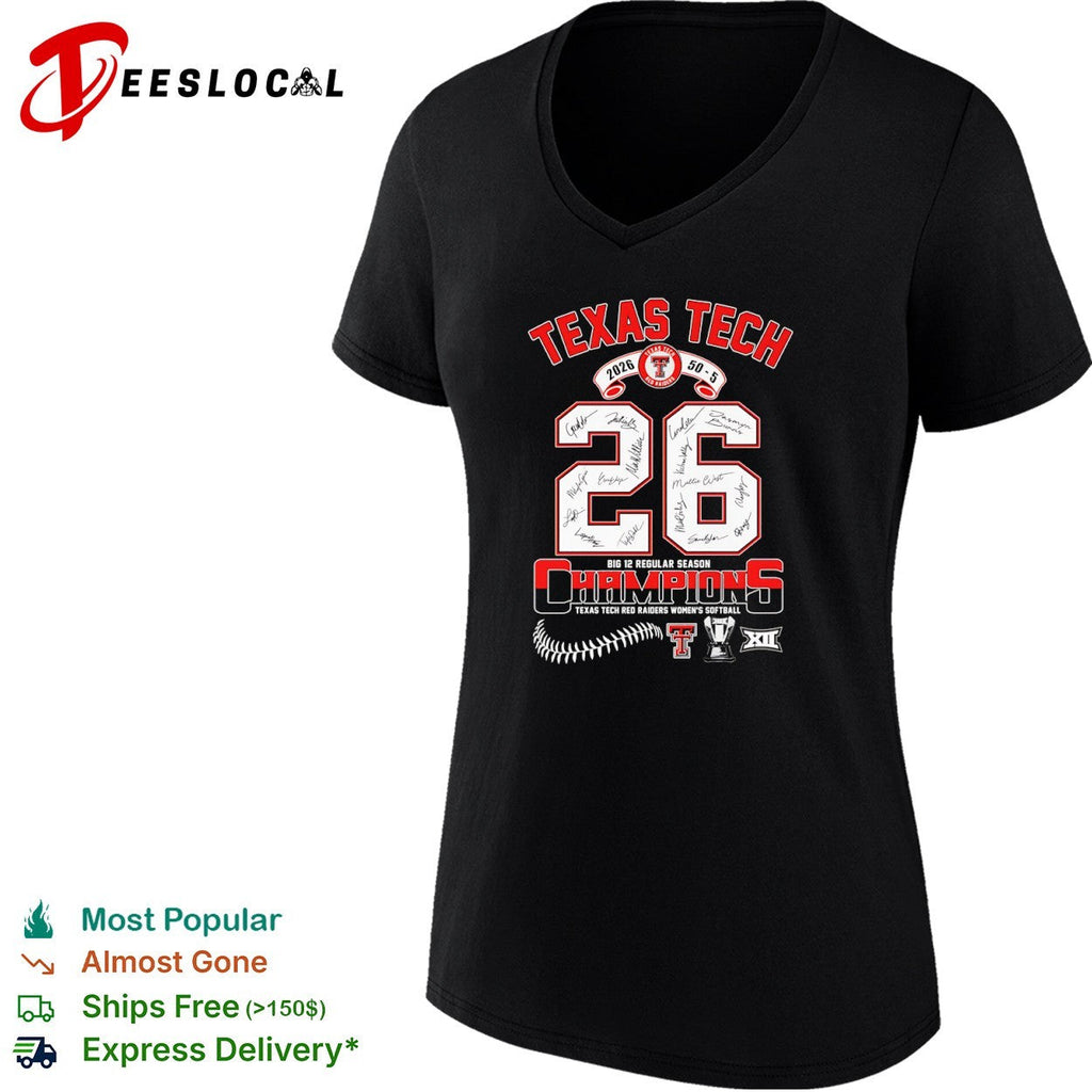 Texas Tech Red Raiders 2026 Big 12 Regular Season Champions Softball shirt Unisex
