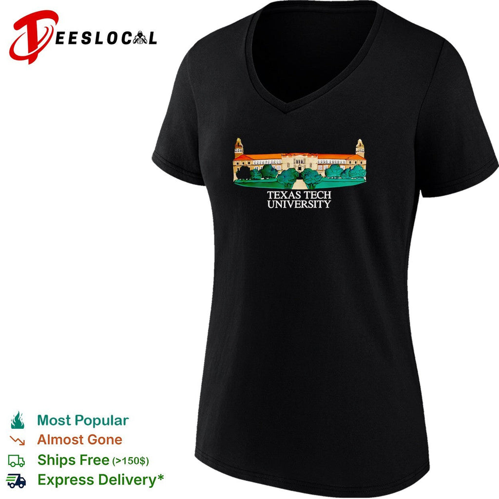 Texas Tech University campus building shirt Unisex