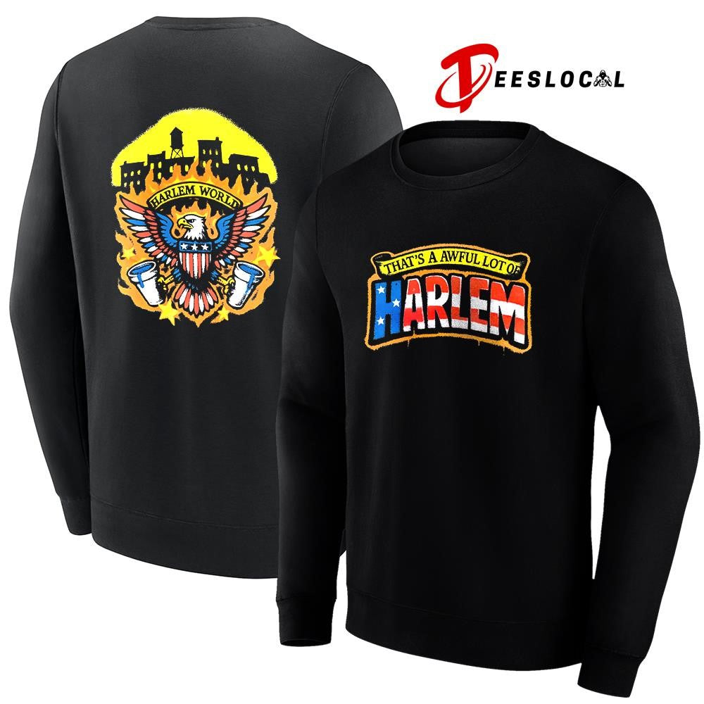 That’s a awful lot of harlem world USA flag national emblem graphic shirt Unisex
