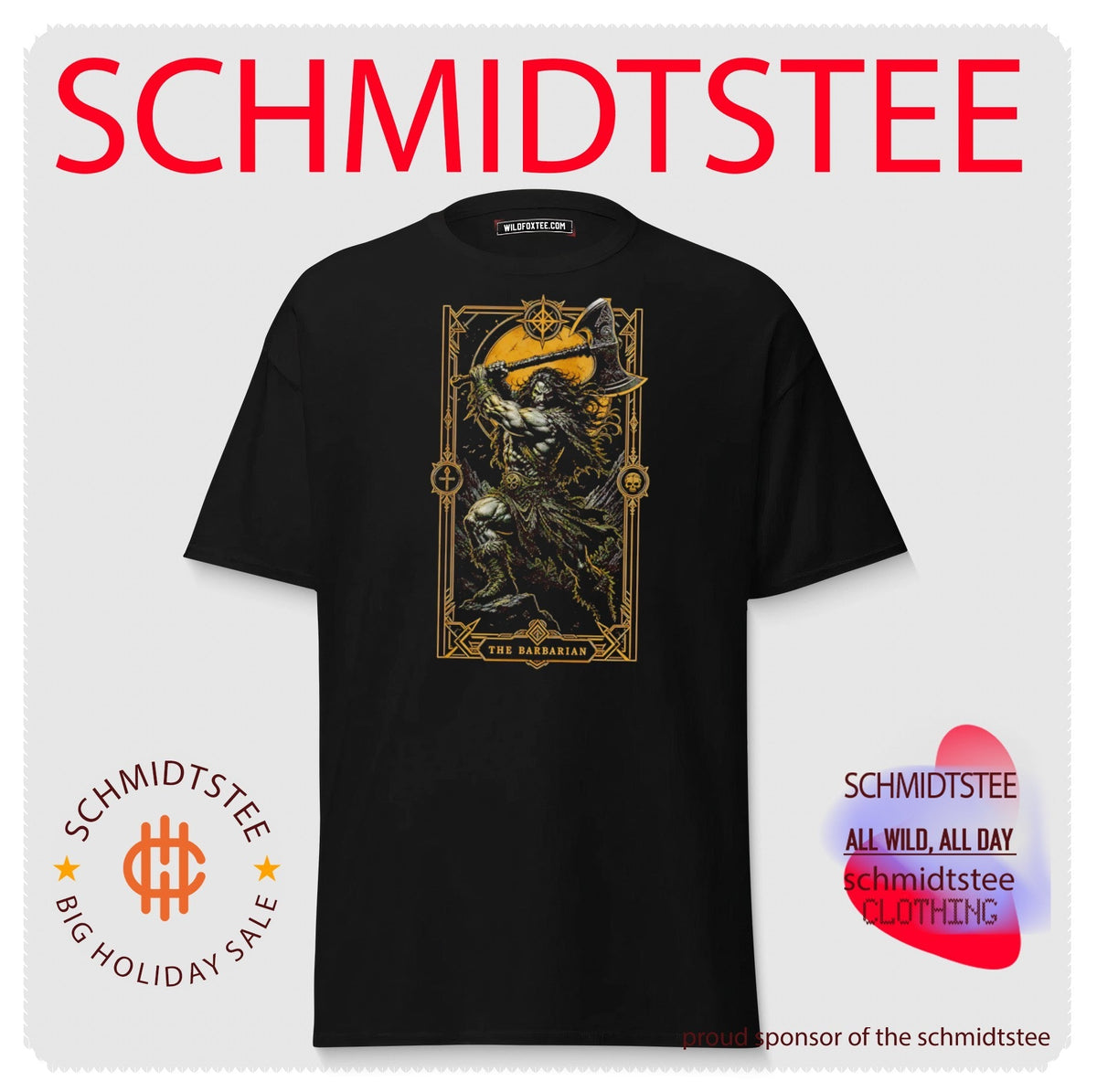 The Barbarian Fantasy Warrior with Battle Axe shirt Unisex