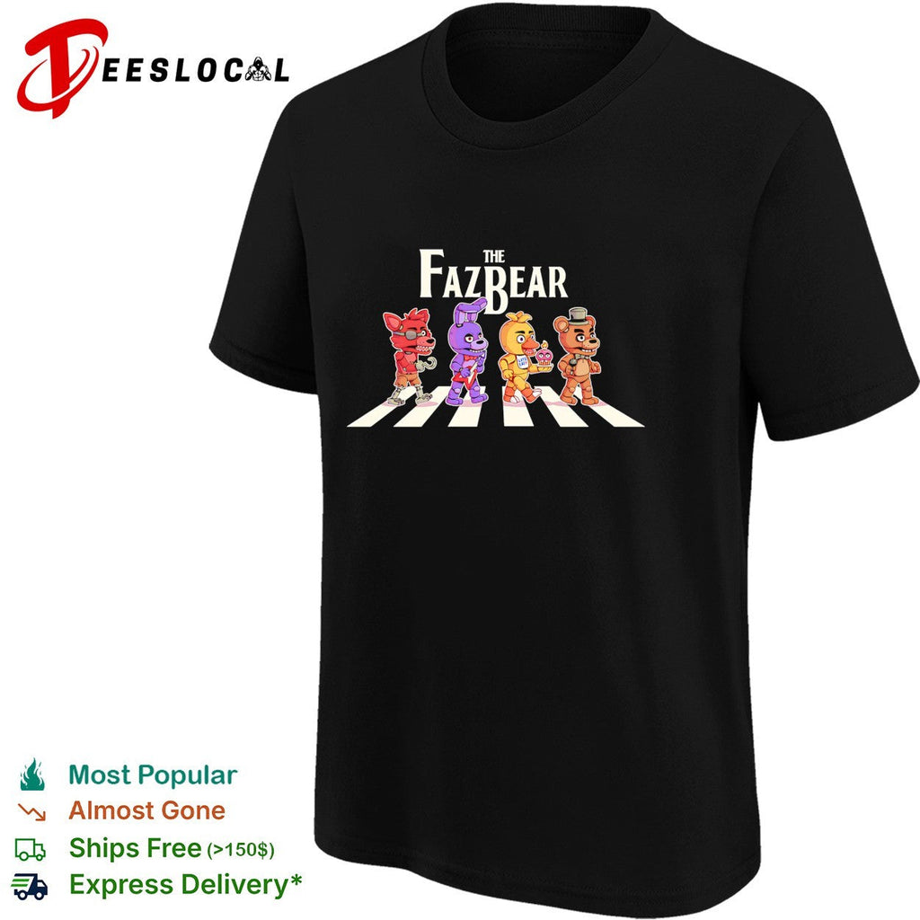 The Fazbear Foxy Bonnie Chica and Freddy crossing road shirt Unisex