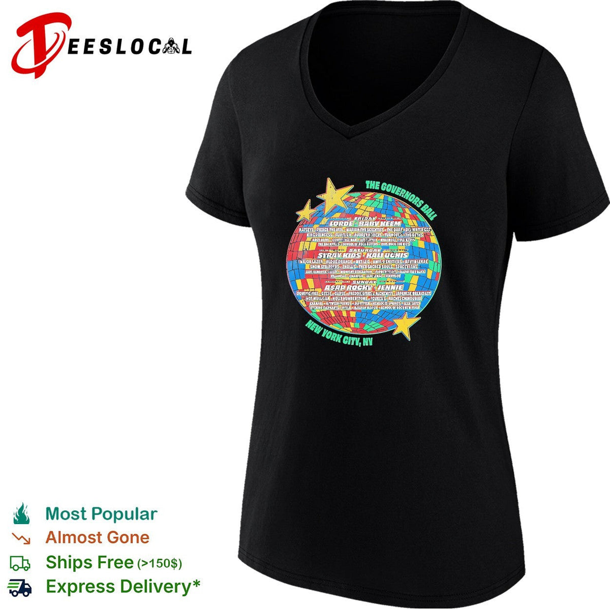 The Governors Ball Music Festival Lineup Lorde A$AP Rocky Jennie NYC Tour shirt Unisex