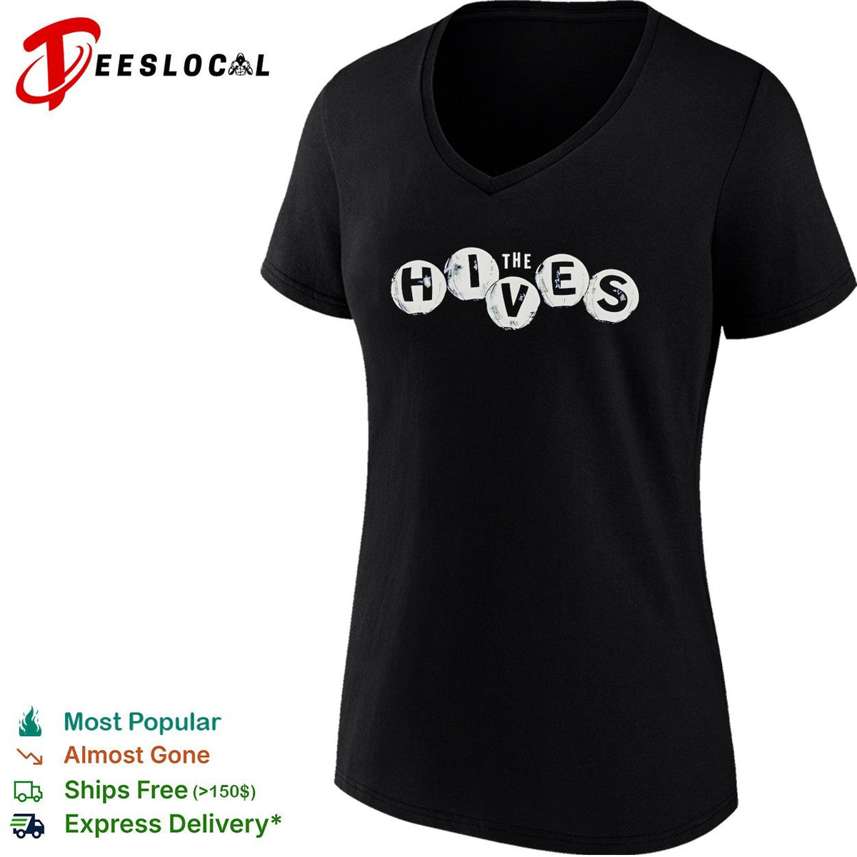 The Hives band logo circular stamp typography shirt Unisex