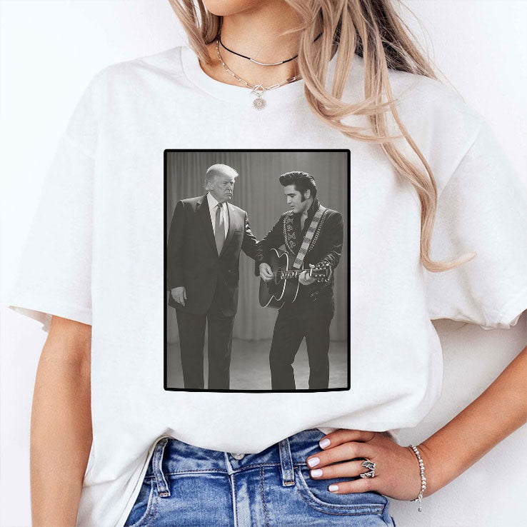 The King With The King Trump And Elvis T Shirt Unisex