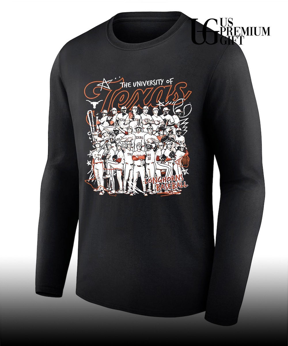 The University of Texas Longhorns Baseball players Team Sport graphic shirt Unisex