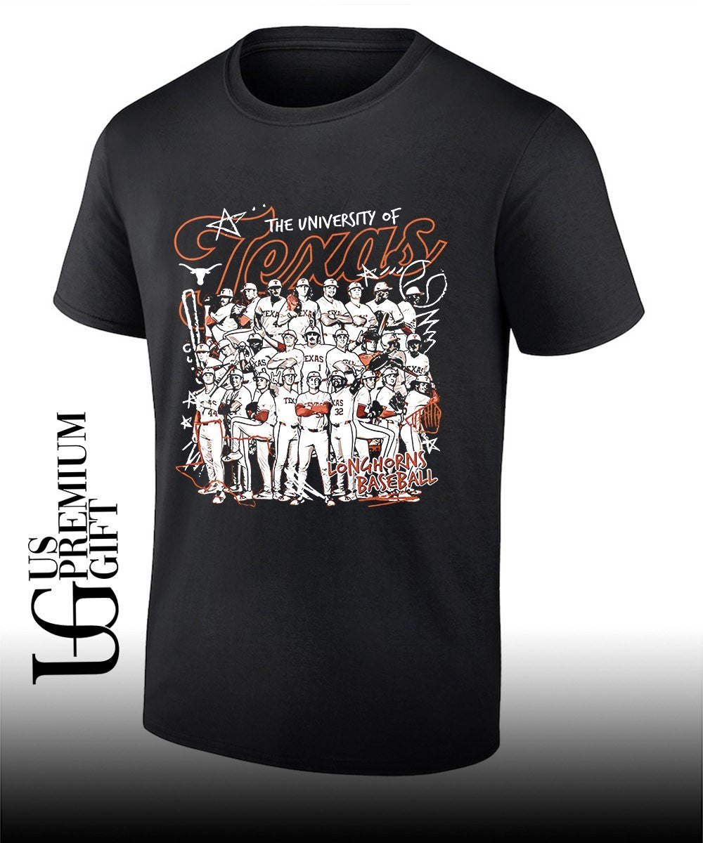 The University of Texas Longhorns Baseball players Team Sport graphic shirt Unisex