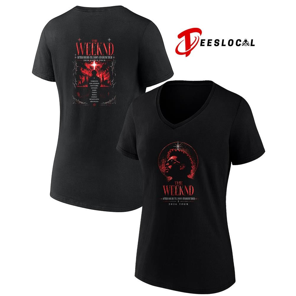 The Weeknd After Hours Til Dawn stadium tour cities graphic shirt Unisex