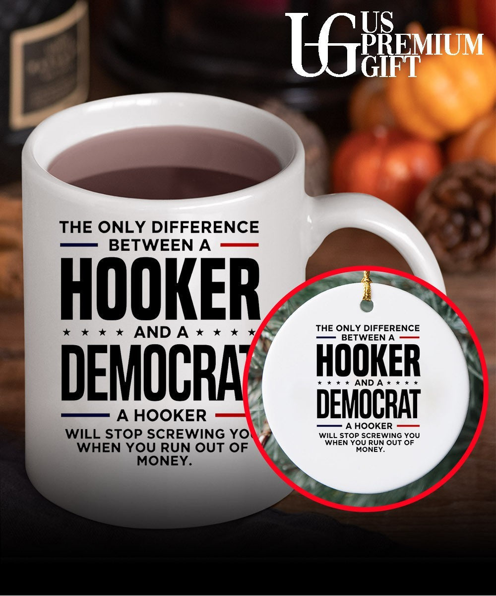 The only difference between a Hooker and a Democrat a hooker will stop screwing you shirt Unisex