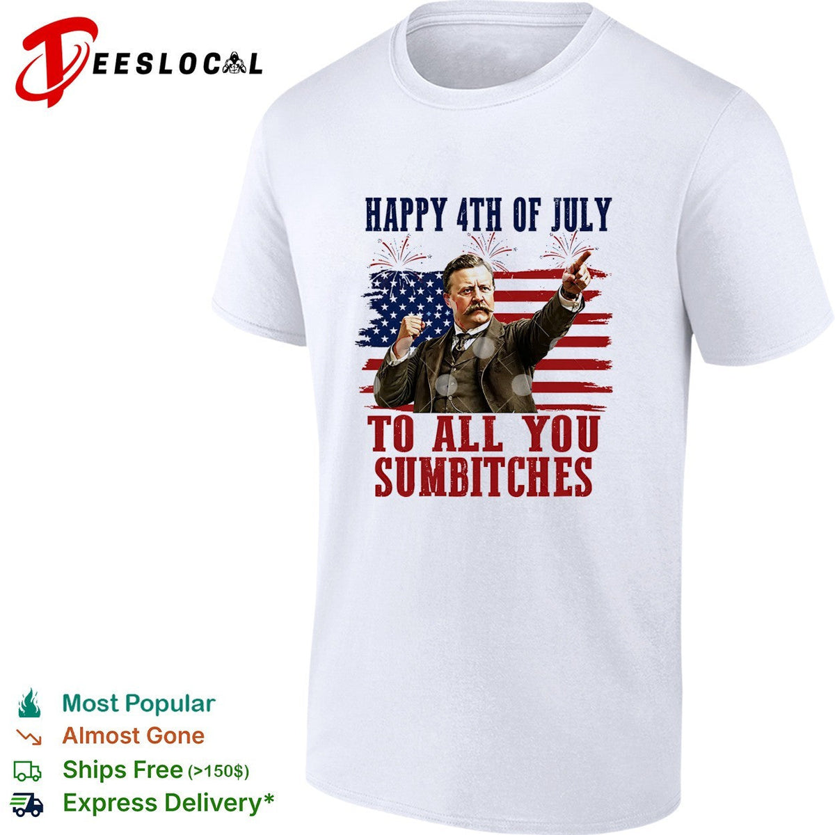 Theodore Roosevelt happy 4th of July patriotic American quote shirt Unisex