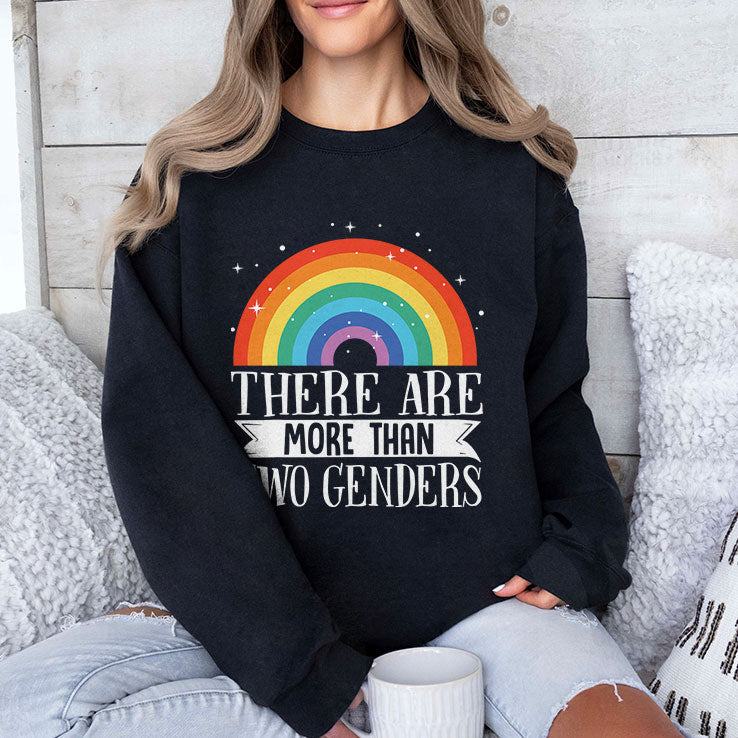 There Are More Than Two Genders Rainbow Pride T Shirt Unisex