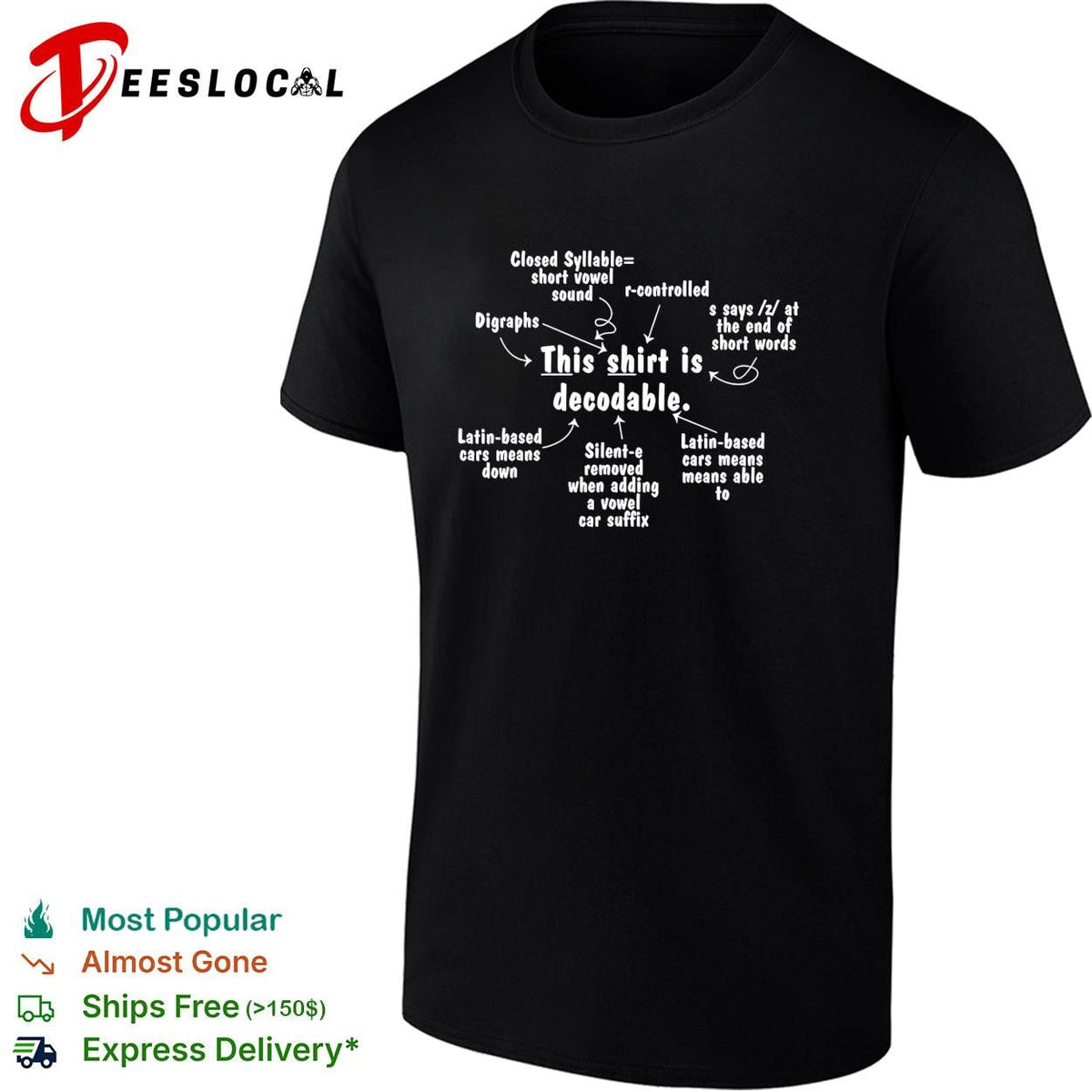 This shirt is decodable phonics teacher diagram funny shirt Unisex