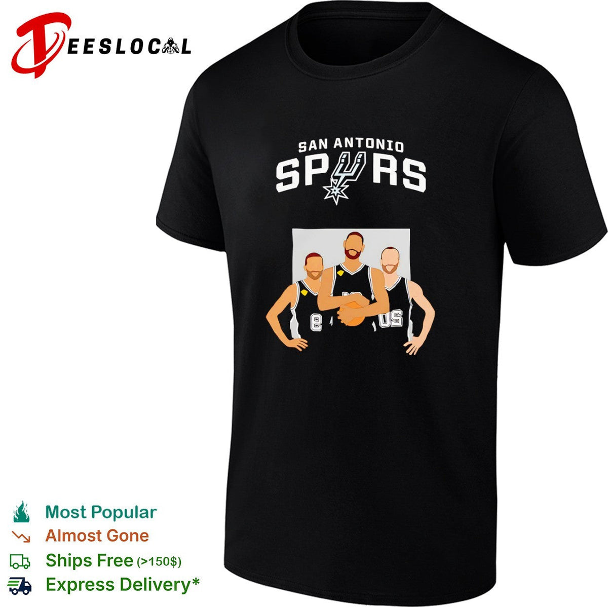 Tim Duncan Tony Parker Manu Ginobili San Antonio Spurs NBA San Antonio Spurs shirt Unisex