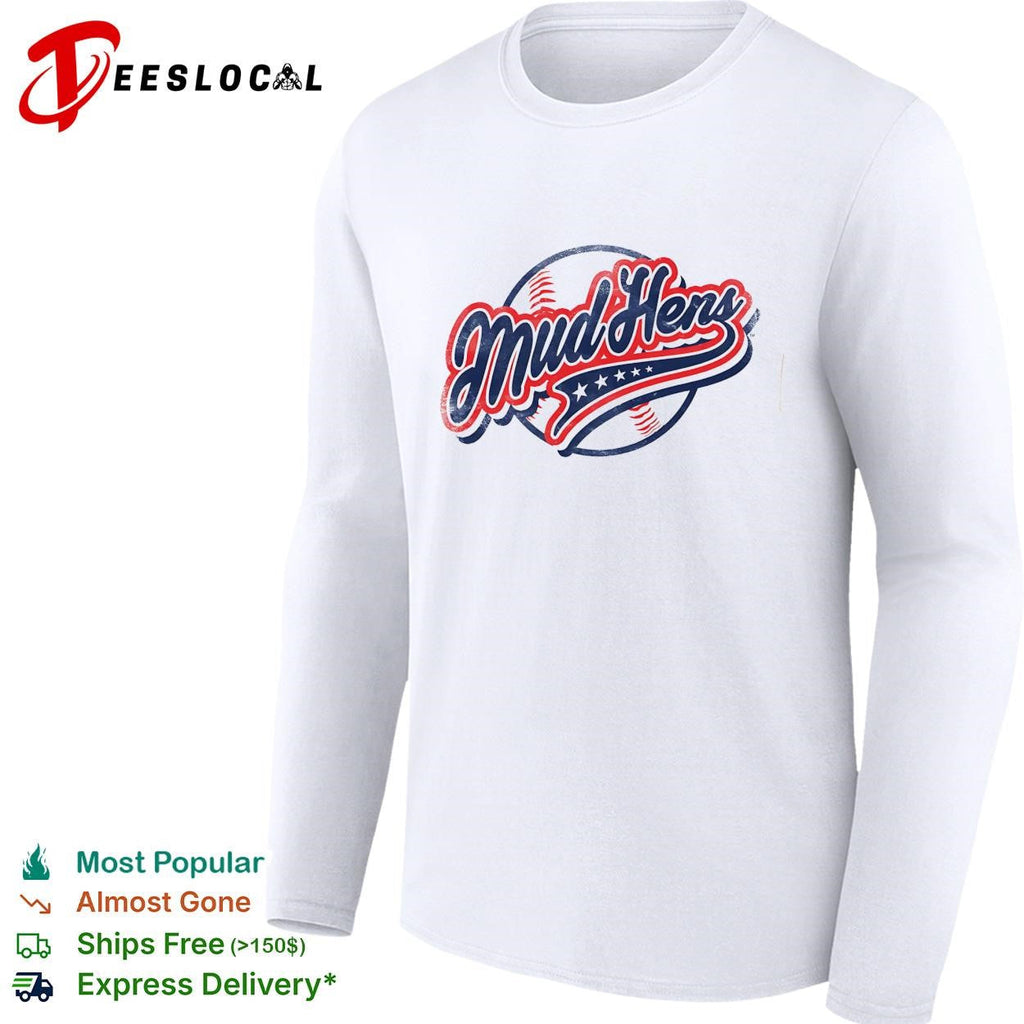 Toledo Mud Hens baseball script logo Americana stars and stripes lettering shirt Unisex