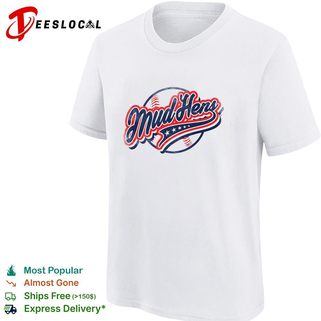 Toledo Mud Hens baseball script logo Americana stars and stripes lettering shirt Unisex
