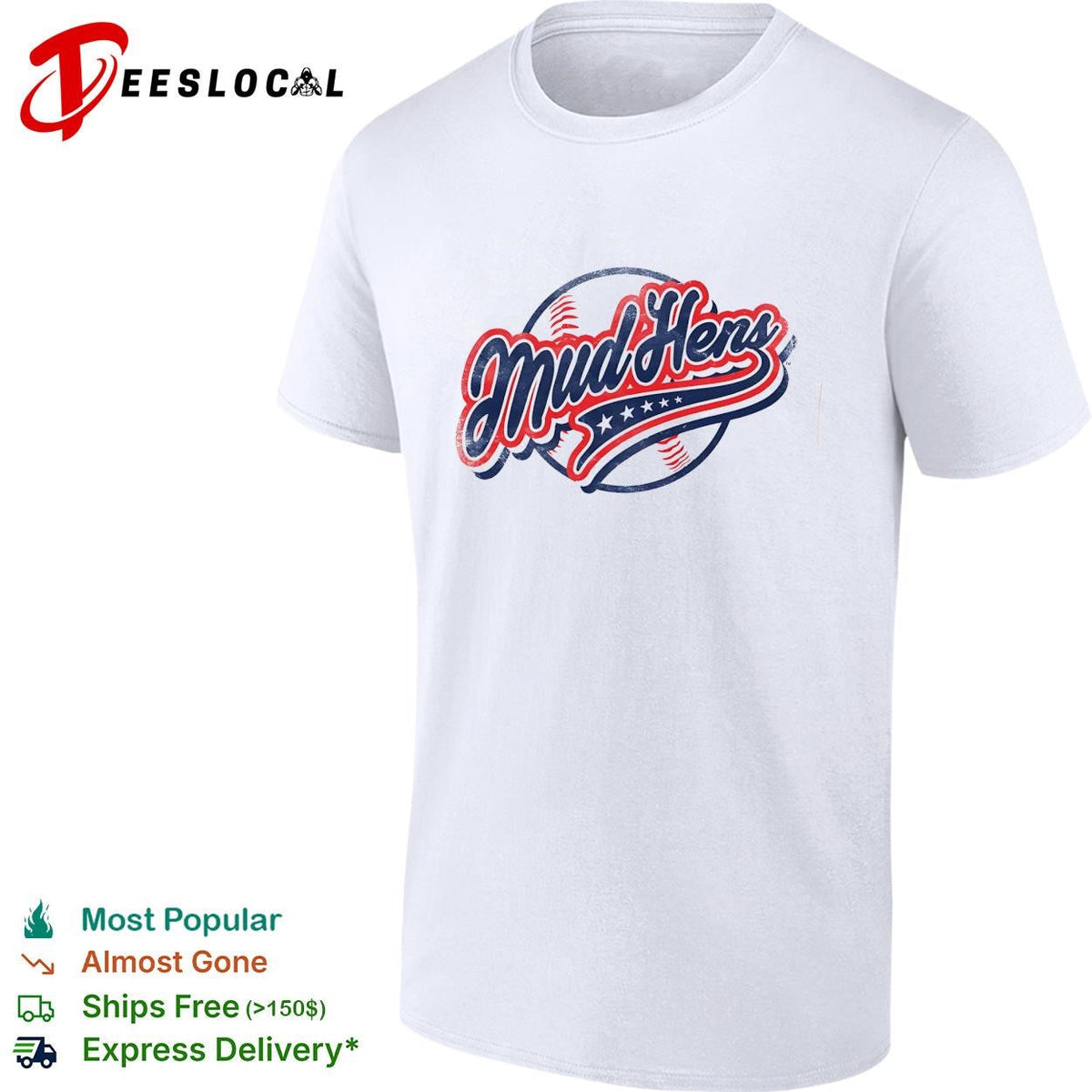 Toledo Mud Hens baseball script logo Americana stars and stripes lettering shirt Unisex