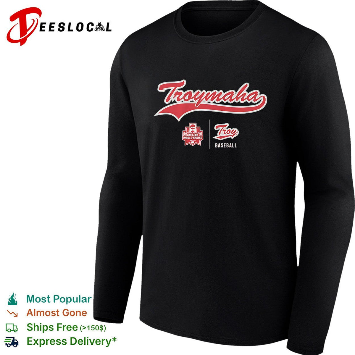 Troymaha Troy University College World Series baseball shirt Unisex