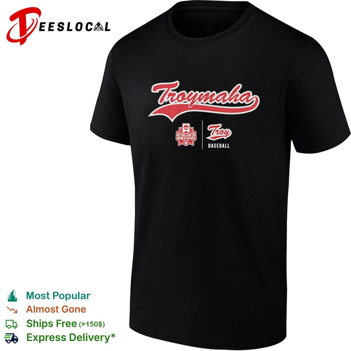 Troymaha Troy University College World Series baseball shirt Unisex