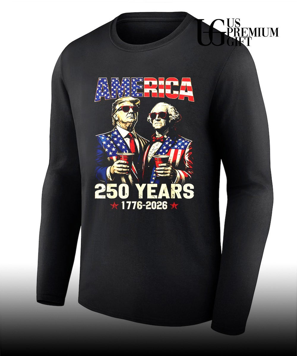 Trump and Washington America 250th USA Anniversary 2026 shirt Unisex