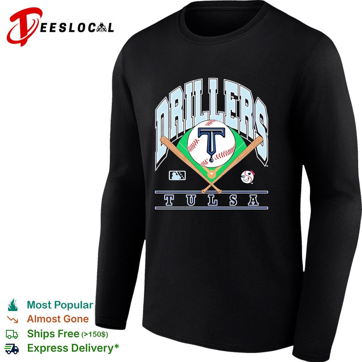 Tulsa Drillers Baseball Logo and Oil Rig shirt Unisex