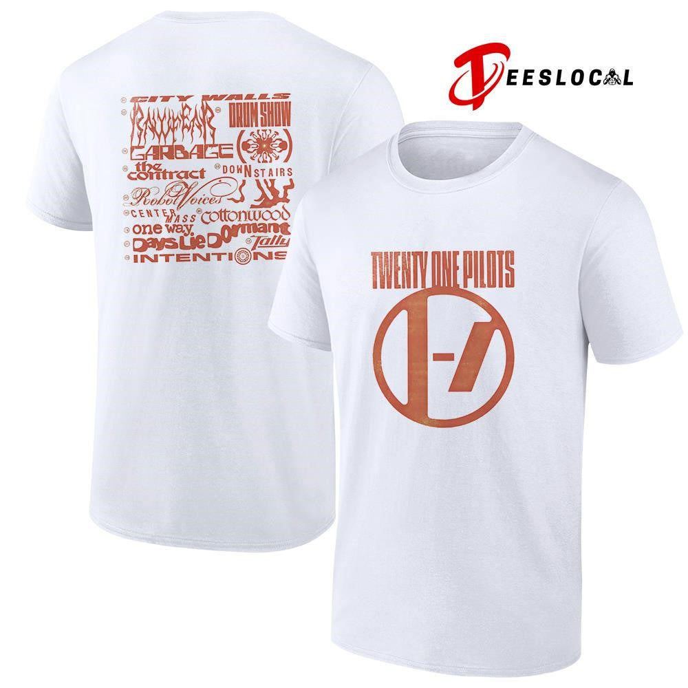 Twenty One Pilots City Walls Drum show breach tracklist logo shirt Unisex