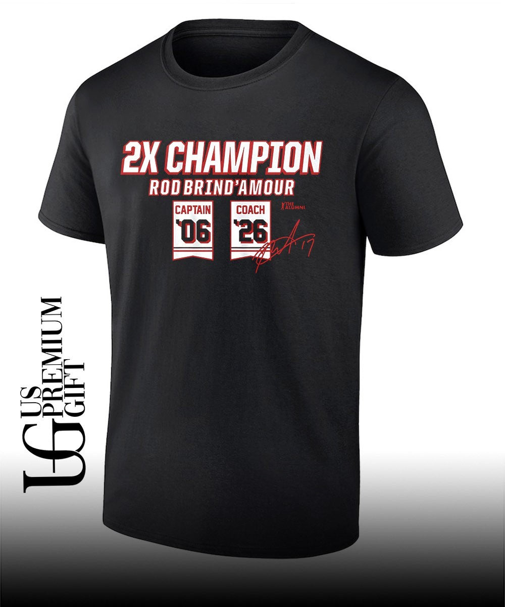 Two-Time Champion Rod Brind’Amour Carolina Hurricanes hockey signature shirt Unisex
