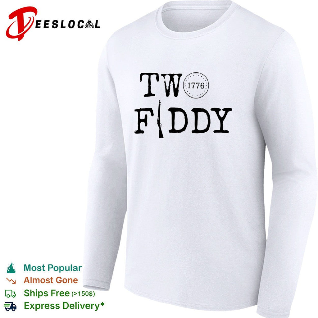 Two fiddy 1776 rifle typography patriotic shirt Unisex