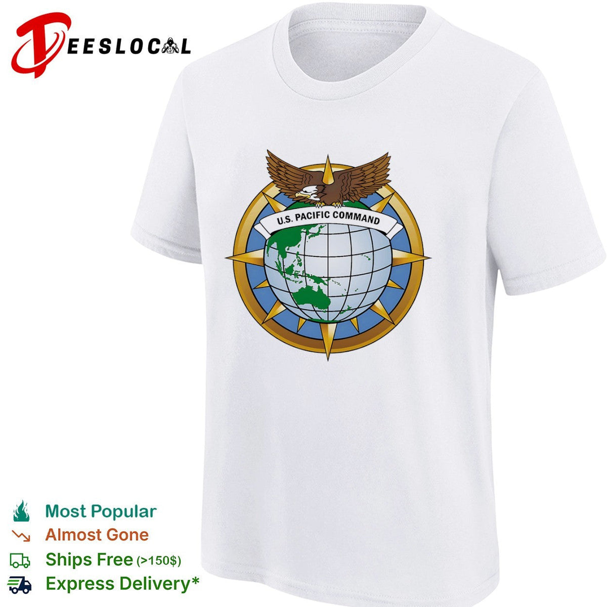 US Pacific Command Eagle Globe Emblem Military Force shirt Unisex