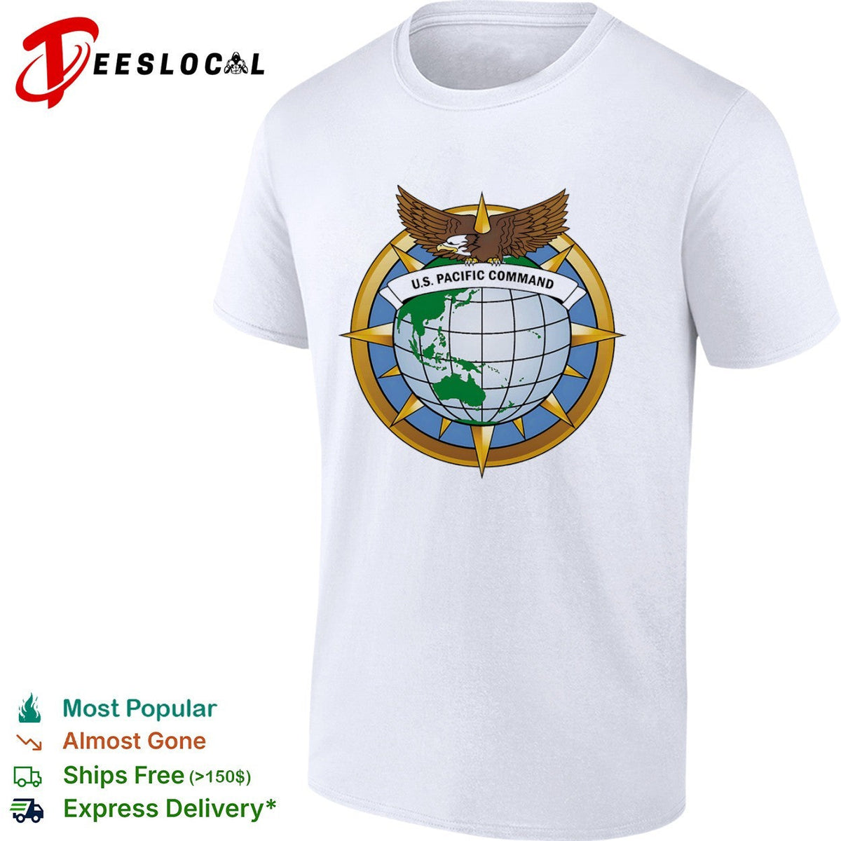 US Pacific Command Eagle Globe Emblem Military Force shirt Unisex