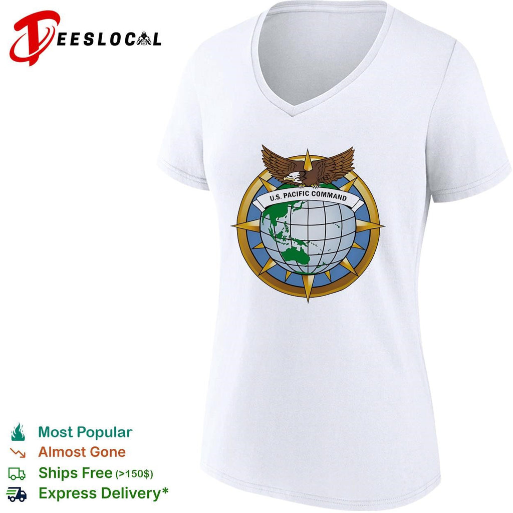 US Pacific Command eagle and globe compass star emblem badge graphic shirt Unisex