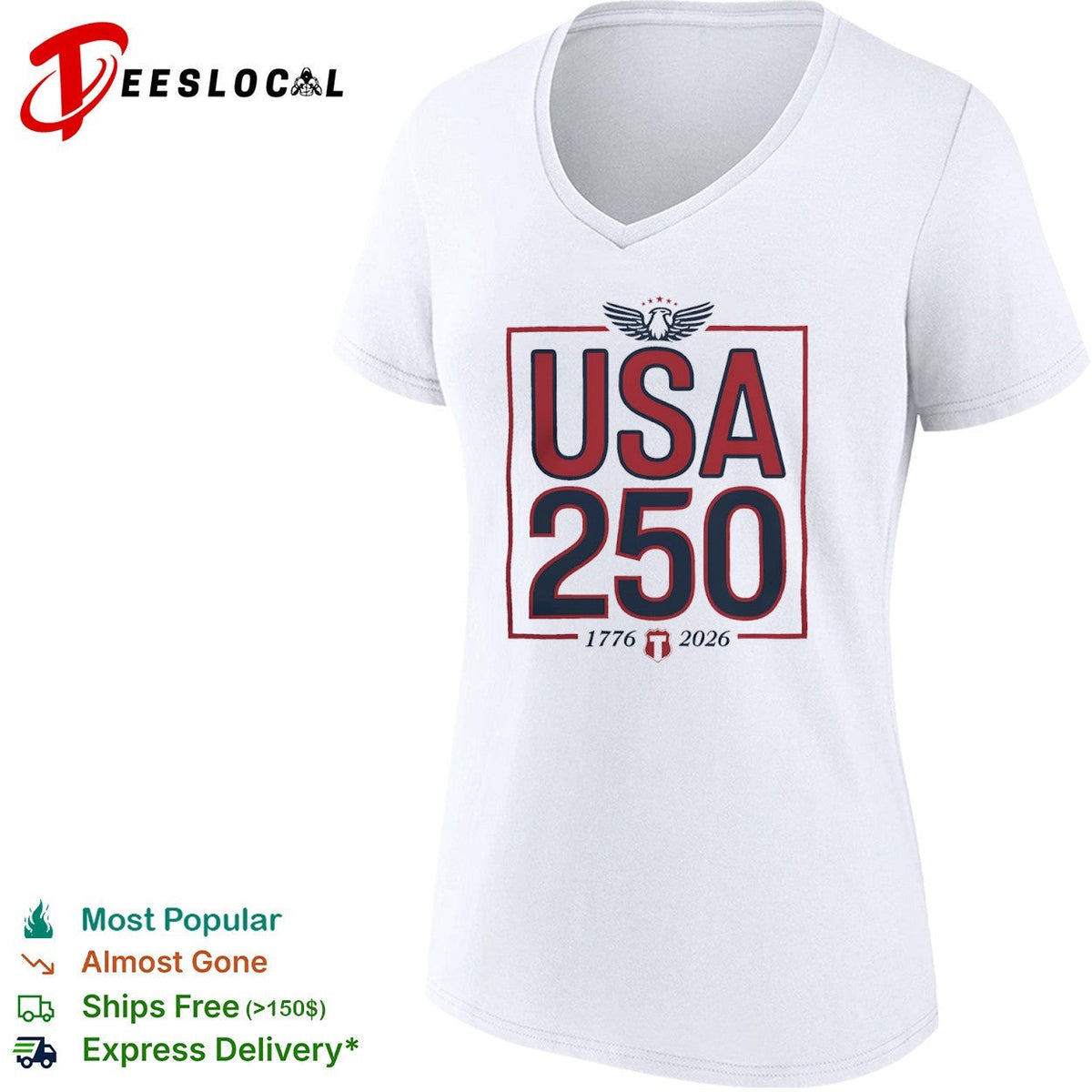 USA 250 1776 2026 Patriotic Eagle Independence Anniversary Commemorative shirt Unisex