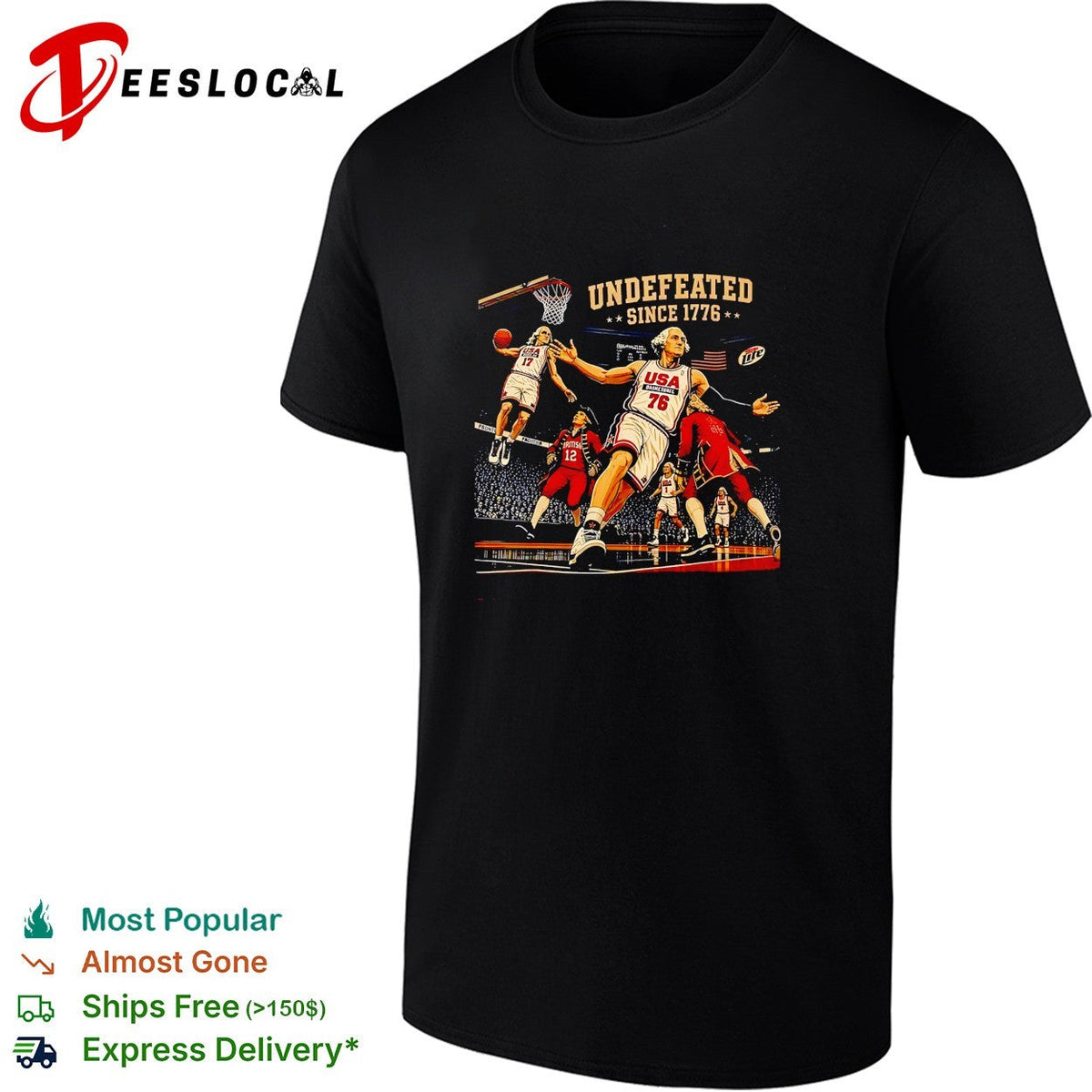 USA basketball undefeated since 1776 graphic shirt Unisex