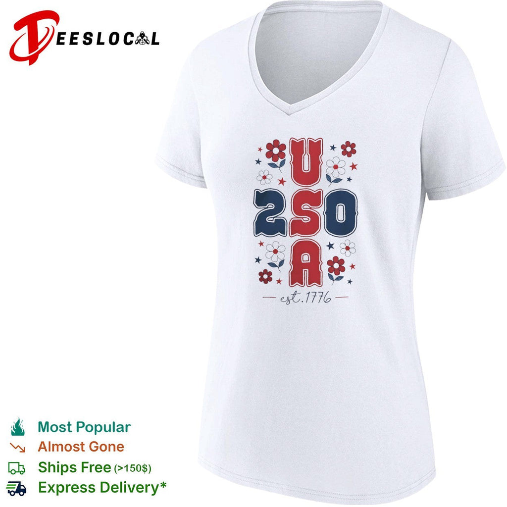 USA floral stars 250 est 1776 shirt Unisex