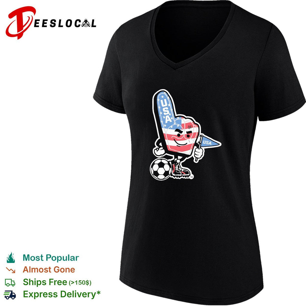 USA foam finger soccer mascot patriotic fan World Cup shirt Unisex