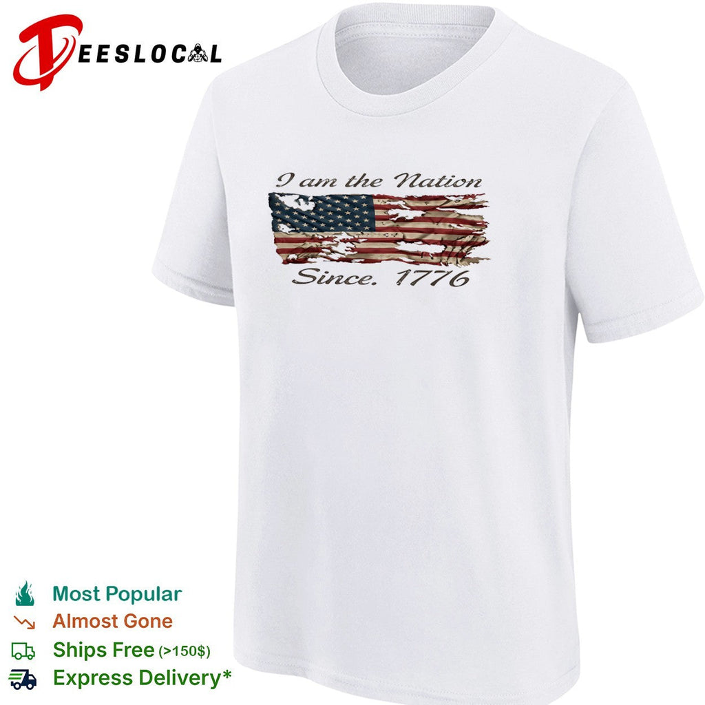 USA patriotic tattered flag I am the nation since 1776 shirt Unisex
