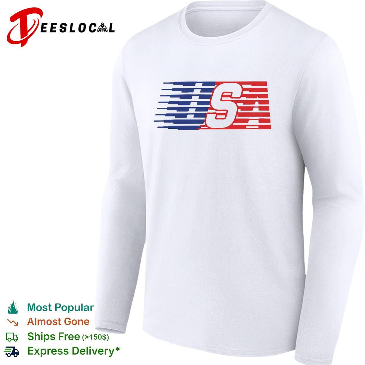 USA speed stripe patriotic logo graphic shirt Unisex