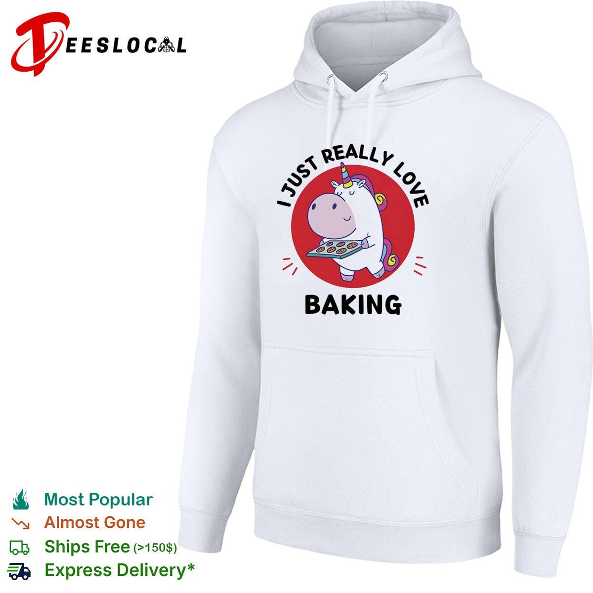 Unicorn holding baking tray I just really love baking shirt Unisex