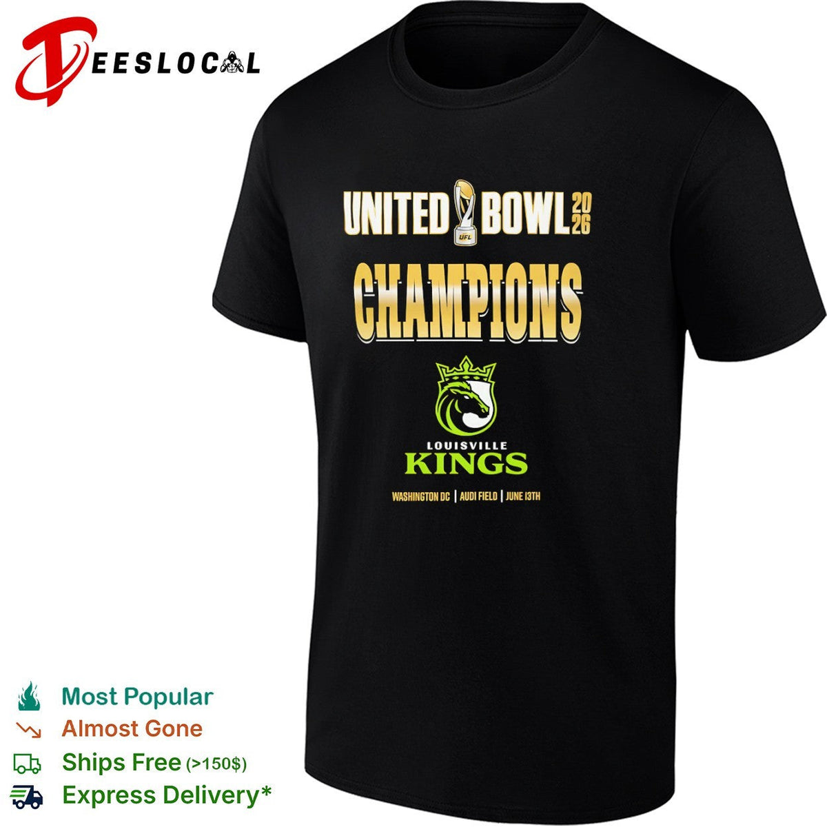 United Bowl 2026 Champions Louisville Kings Washington DC Audi Field June 13th shirt Unisex