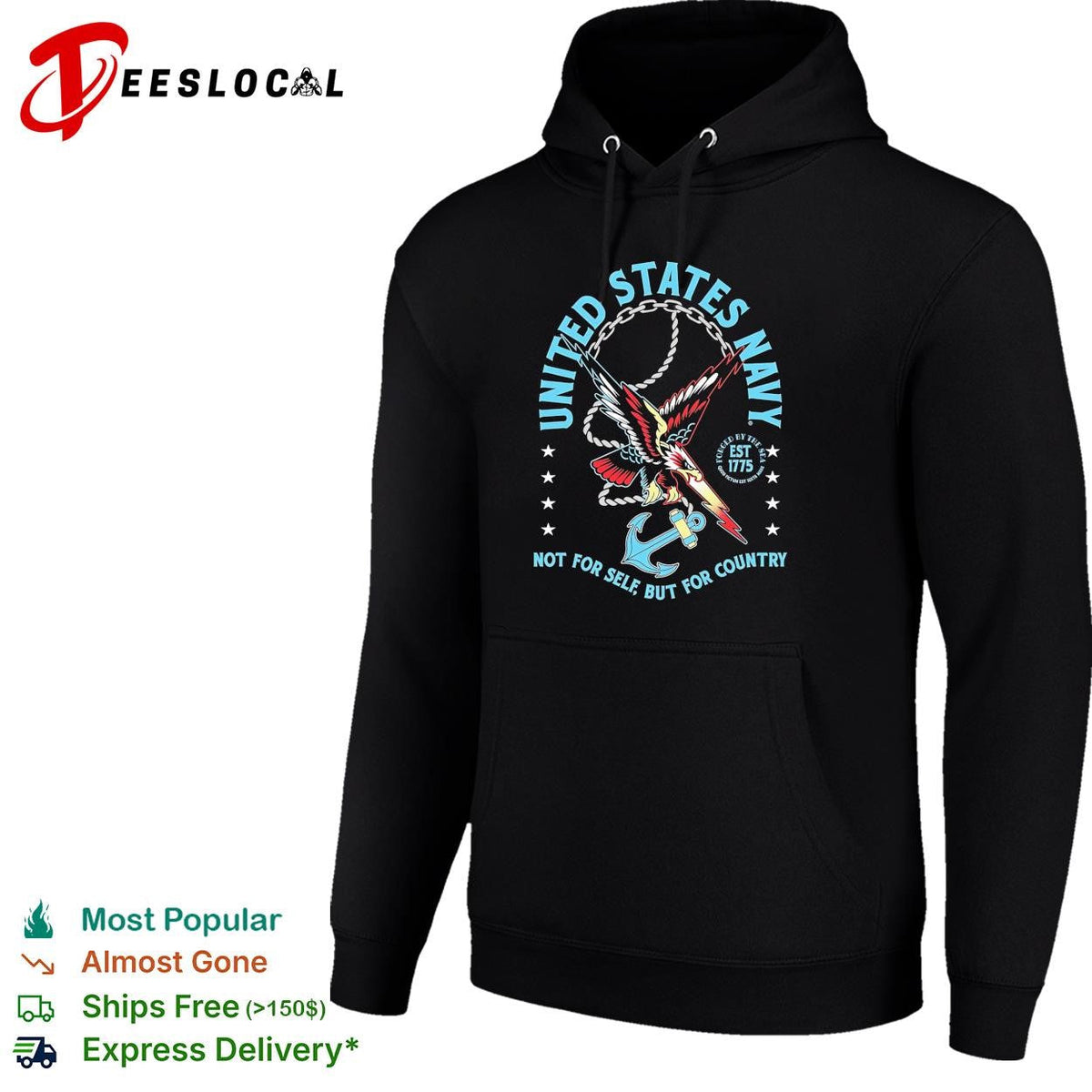 United States Navy not for self but for country eagle anchor est 1775 shirt Unisex
