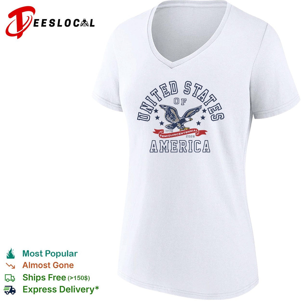 United States of America flying eagle 1776 semiquincentennial 2026 shirt Unisex