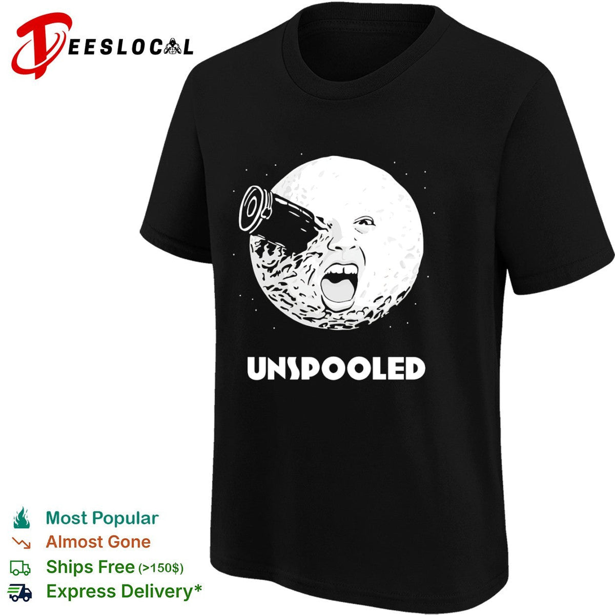 Unspooled A Trip to the Moon Georges Melies Iconic Cinema Film Movie Parody shirt Unisex