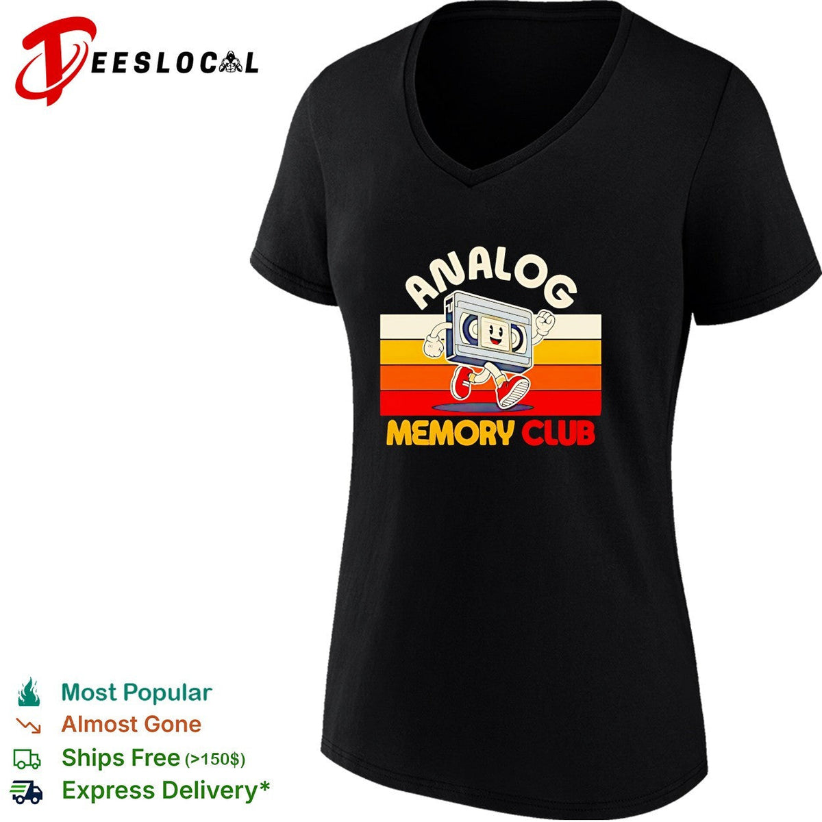 VHS tape running analog memory club retro shirt Unisex