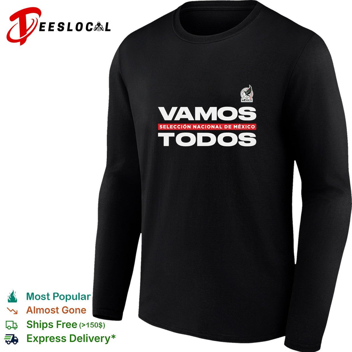 Vamos todos Mexico Seleccion Nacional black red bold shirt Unisex