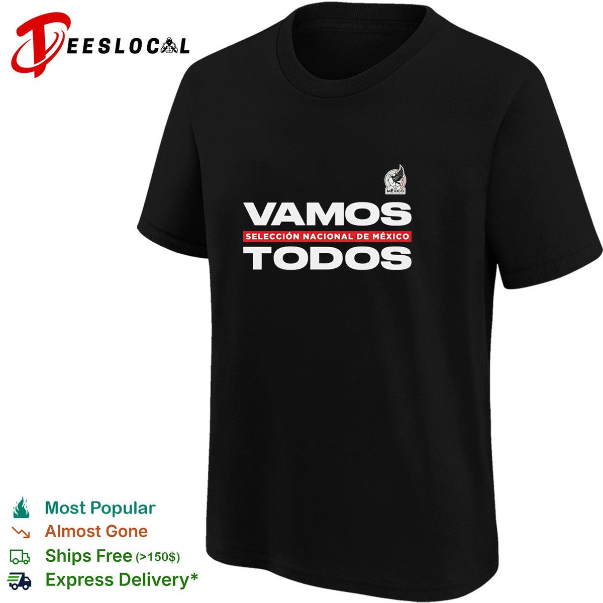 Vamos todos Mexico Seleccion Nacional black red bold shirt Unisex